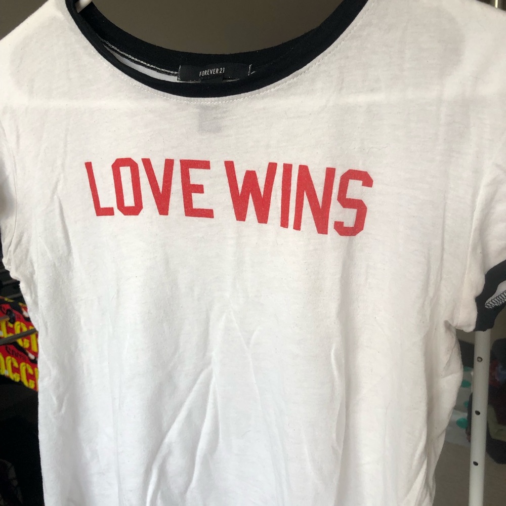 White Love Wins Crop Top